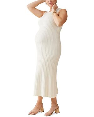 Ingrid & Isabel Knit Maternity Maxi Dress - White