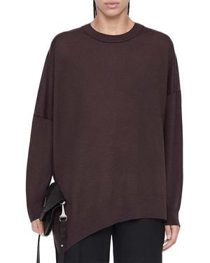 AllSaints Martel Wool Crewneck Sweater - Purple