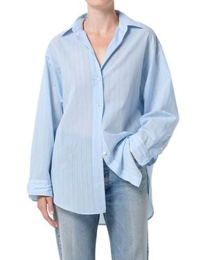 Agolde Sona Button Front Shirt - Blue