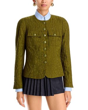 Sonia Rykiel Textured Fitted Rounded Shoulder Jacket - Green