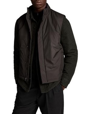 Vince Stand Collar Insulated Vest - Black
