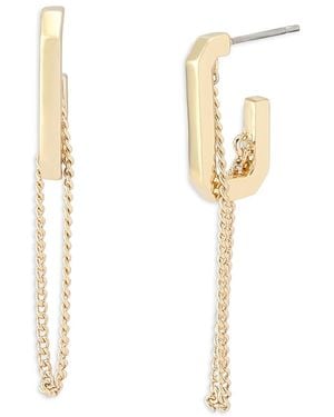 AllSaints Swag Chain Hexagon Huggie Hoop Earrings - White