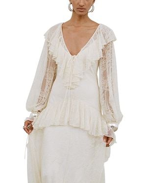 De La Vali Esen Lace Maxi Dress - White