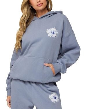 Edikted Tropical Bloom Hoodie - Blue