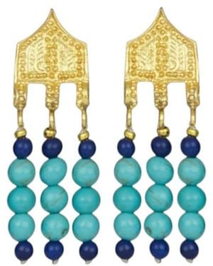 Ottoman Hands Riva Bead Drop Earrings - White