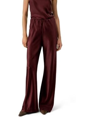 LILYSILK Straight-Leg Silk Satin Pants - Red