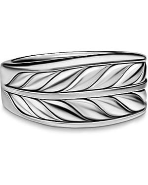 David Yurman Chevron Three Sided Signet Ring - White