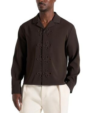 Manière De Voir Valen Applique Detail Long Sleeve Shirt - Black