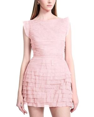 BCBGMAXAZRIA Tulle Tiered Mini Dress - Pink