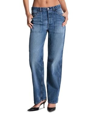 RE/DONE Cotton Studio High Rise Straight Jeans - Blue
