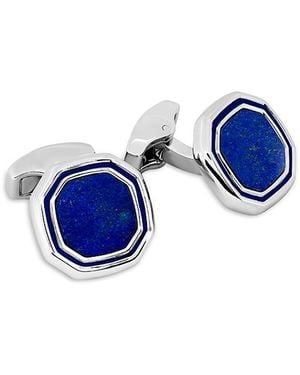 Tateossian Octagon Bronze Plated & Lapis Cufflinks - Blue