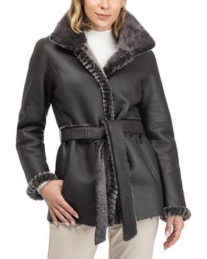 Gorski Merino Shearling Lamb Jacket With Whipstitch Trim - Black