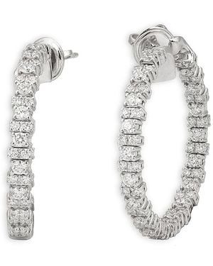 Zydo 18K Diamond Hoop Earrings, 2.7 Tcw - White