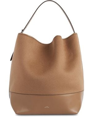 TOTEME Double Wool Belted Tote - Brown