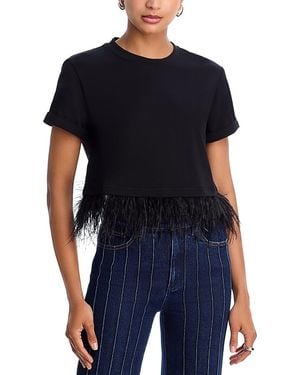Cinq À Sept Short Sleeve Cropped Top - Black