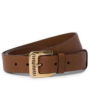 Miu Miu Nappa Leather Belt - Brown