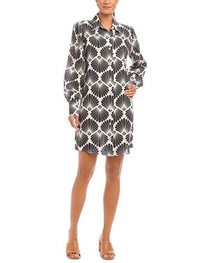 Karen Kane Embroidered Shirt Dress in Black | Lyst