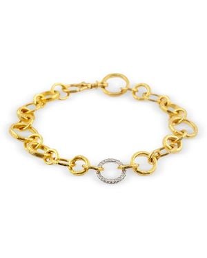 Gurhan 24K & 18K Diamond Hoopla Chain Link Bracelet - Metallic