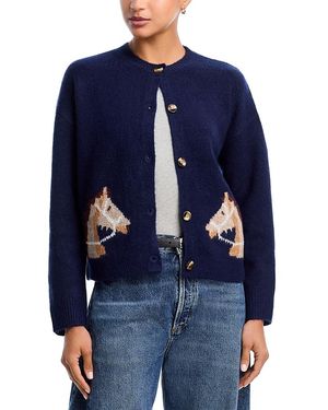 Aqua Horse Print Cardigan - Blue