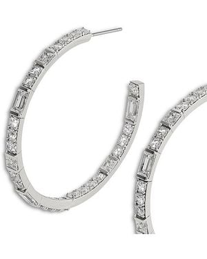 Nadri Cubic Zirconia Hoop Earrings - White