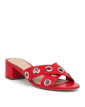 Cinq À Sept Maya Crisscross Grommet Trim Sandals - Red