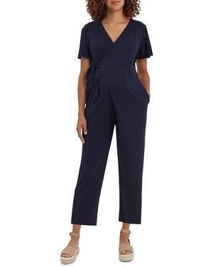 Nom Maternity Lucia Jersey Maternity Jumpsuit - Blue