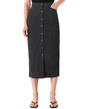 Whistles Sienna Plisse Midi Skirt - Black
