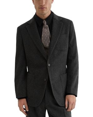 Reiss Collin Tailored Fit Flannel Blazer - Black