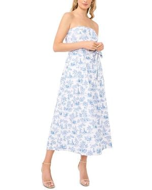 1.STATE Strapless Tie Waist Midi Dress - Blue