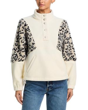 Mother The Funnel Neck Inset Sleeve Top - Blue
