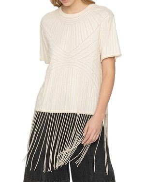 Sea Carlotta Embellished Fringe Top - White
