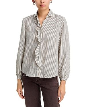 R13 Shrunken Ruffle Shirt - Gray