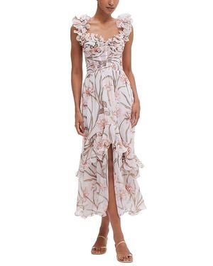 PATBO Botanic Flutter Sleeve Hi Low Maxi Dress - Pink