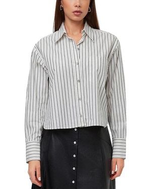 Fifteen Twenty Dianne Cotton Stripe Button-Up Shirt - Gray