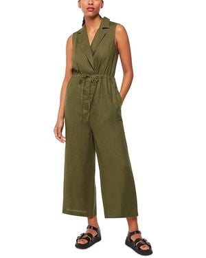 Whistles Bella Linen Wrap Jumpsuit - Green