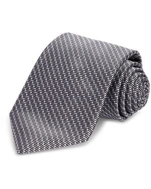BOSS Silk Classic Dot Grid Tie - Gray
