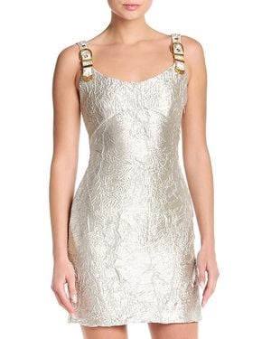 Versace Crushed Texture Mini Dress - White