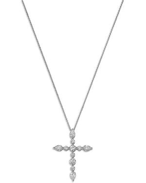 Bloomingdale's Fine Collection Luxe Collection Certified Lab Grown Diamond Cross Pendant Necklace - Metallic
