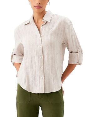 Karen Kane Linen Textured Shirt - White