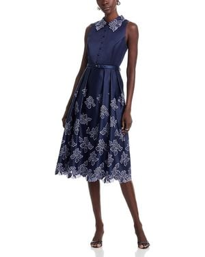 THEIA Merisel Sleeveless Shirt Dress - Blue