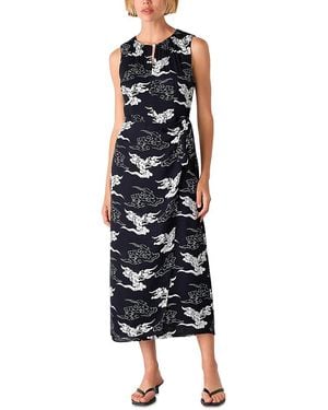 Whistles Cloud Tie Waist Midi Dress - Blue