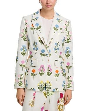 Tahari The Amelia Embroidered Blazer - Gray