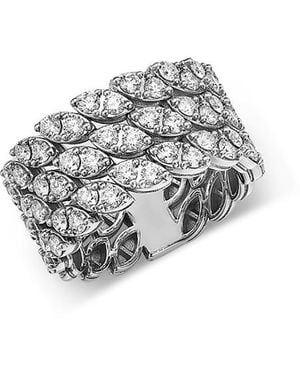 Roberto Coin 18K Marquesa Diamond Triple Row Cluster Ring - White