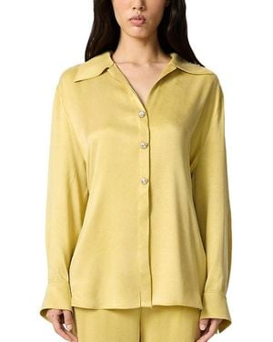 Nocturne Belted Shirt With Statement Buttons - Yellow