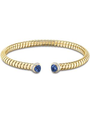 Marina B 18K Trisolina Sapphire & Diamond Torque Bangle Bracelet - Metallic