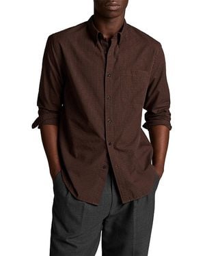 Vince Carnes Plaid Cotton Long Sleeve Shirt - Brown