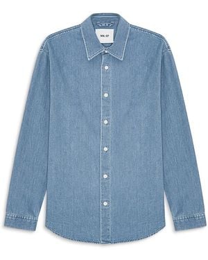 NN07 Casper Button Front Denim Shirt - Blue