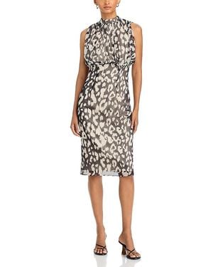 AREA STARS Sleeveless Cheetah Dress - White