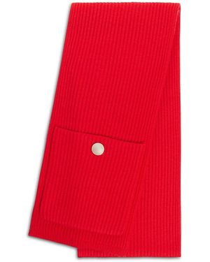 Sandro Ribbed Wool & Cashmere Pocket Scarf - Red