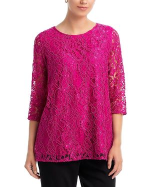 Caroline Rose Easy Lace Tunic - Pink